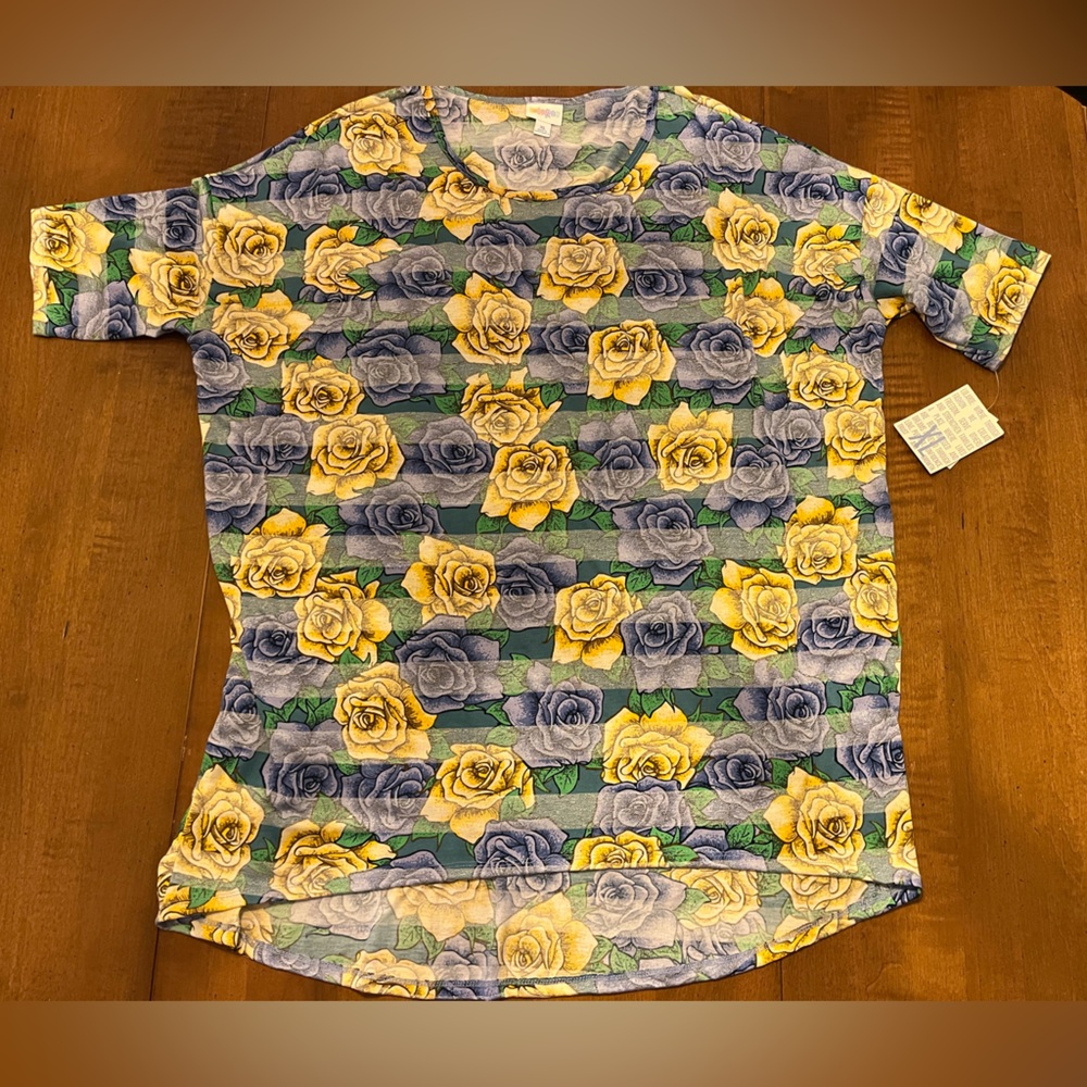 LuLaRoe Rose Print Top